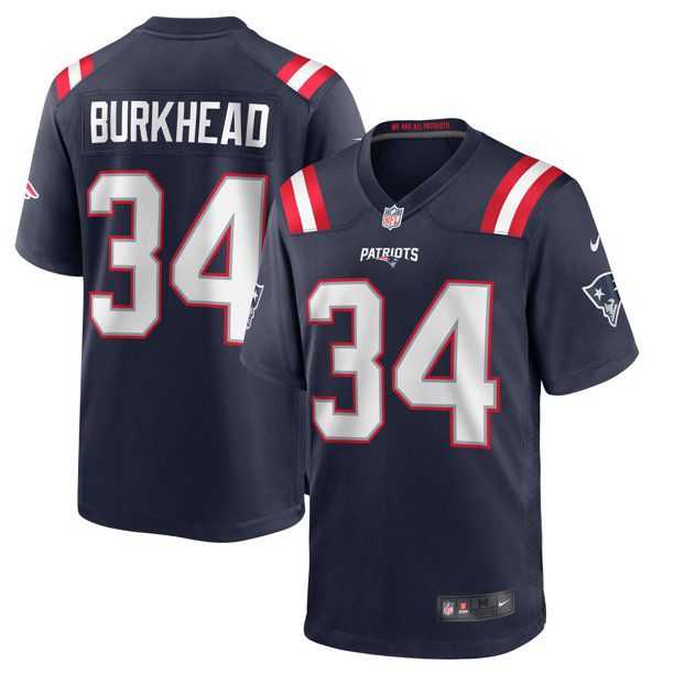 Men New England Patriots 34 Rex Burkhead Nike Navy Game NFL Jersey